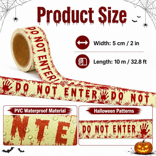 2 in x 32.8 ft Glow in the Dark Halloween Caution Tape Decorations