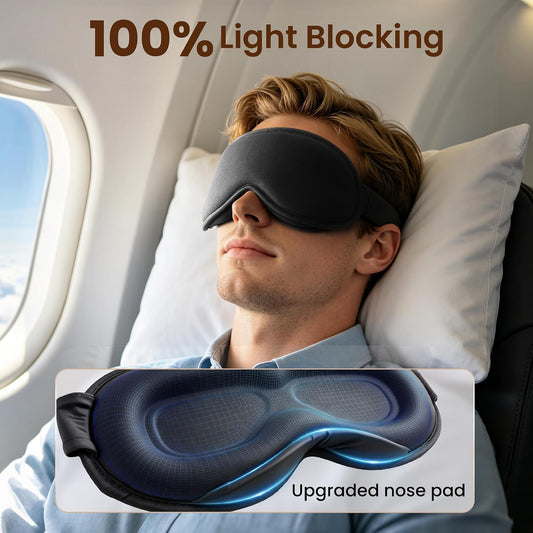 Weighted Eye Mask for Sleep, 3D Blackout Sleep Mask for Women Men, Black