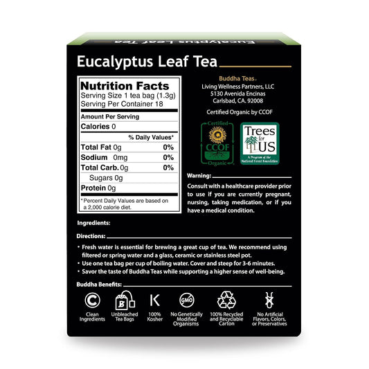 Buddha Teas Organic Eucalyptus Leaf Tea - Herbal Tea, Caffeine Free