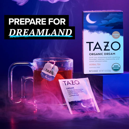 TAZO Organic DREAM Herbal Tea Bags, 96 Total Tea Bags (16ct - Pack of 6)