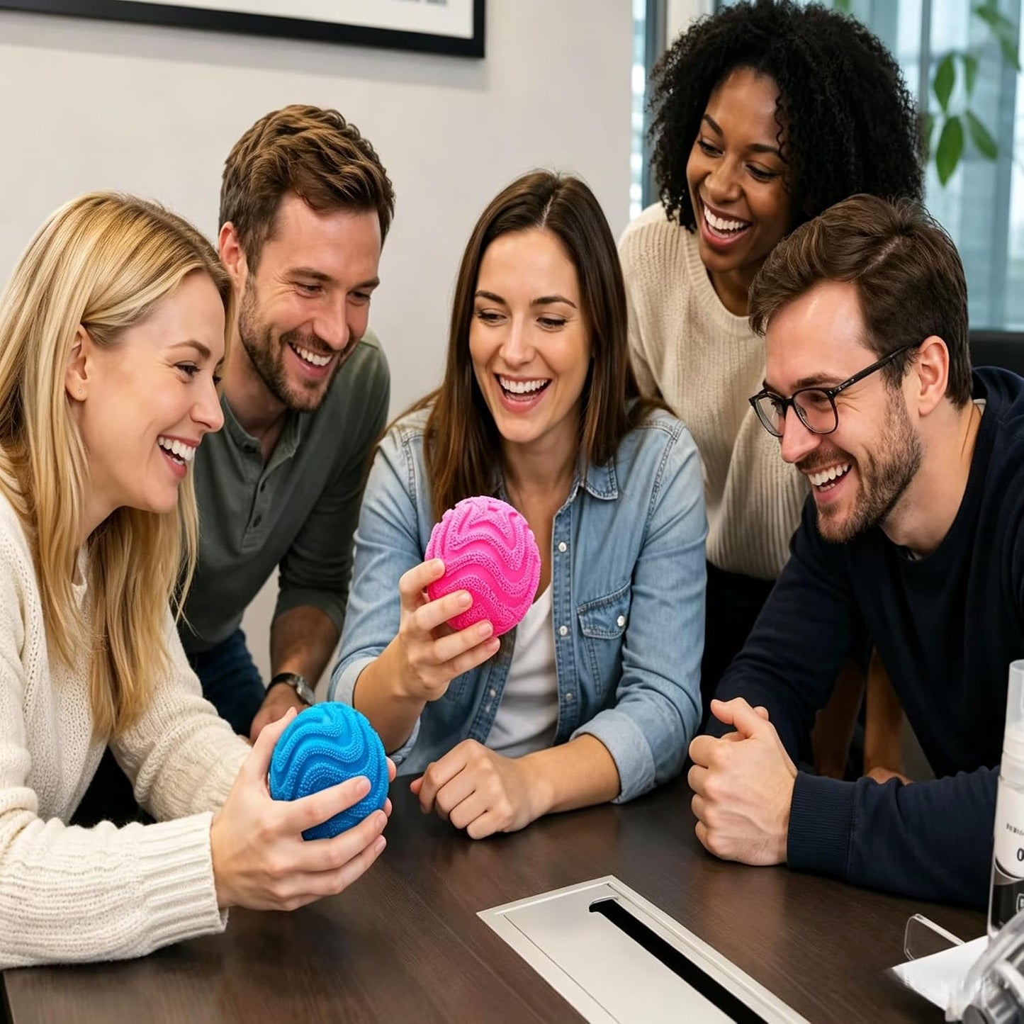 Fuzz Ball Squishy, Stress Balls for Adults Slow Rise Squishies Soft Sensory Fuzz Balls Adults Anxiety Stress Relief Toys,Stress Relief Toy for Relaxation,Office Desk Decor (Pink)