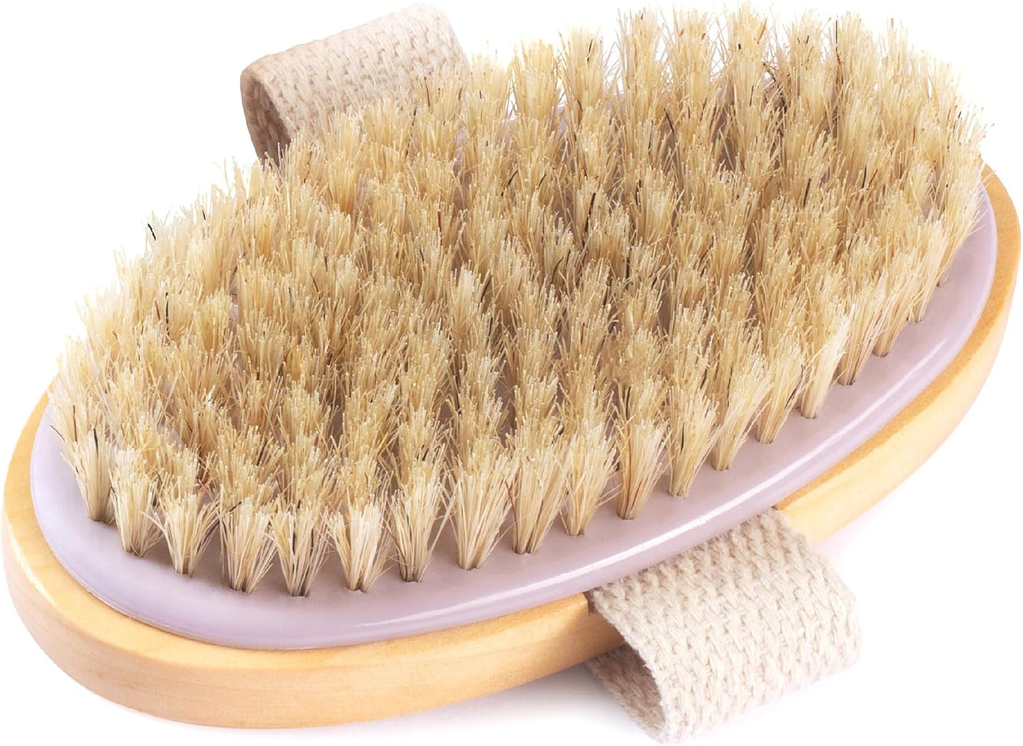 MainBasics Dry Brushing Body Brush for Lymphatic Drainage, Dry Skin, Cellulite, Blood Circulation with Exfoliating Natural Bristles and Massage Nodes for Flawless Skin