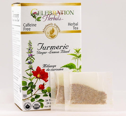 Celebration Herbals Organic Turmeric Ginger Lemon Blend, 24 Bags