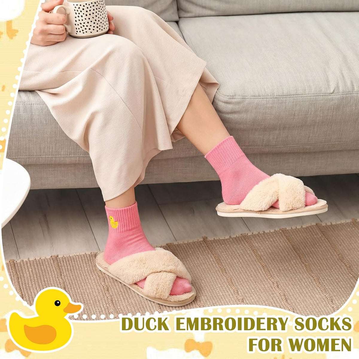 Eurzom 10 Pairs Socks Womens Crew Elastic Ankle Length Cotton Socks Aesthetic Cute Lightweight Low Cut Gifts for Women - Colors A