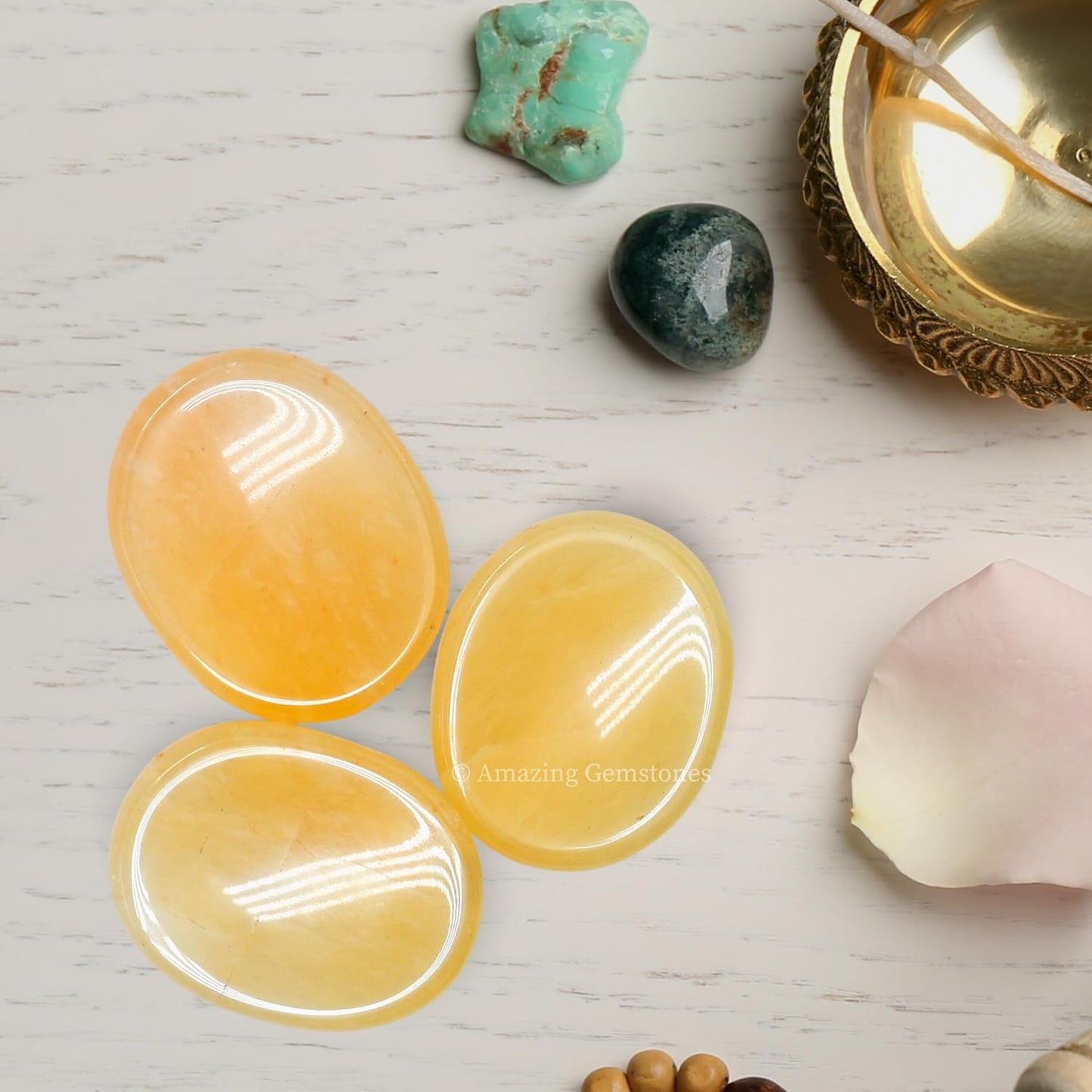Amazing Gemstone Labradorite Thumb Worry Stone, Anxiety Stone, Healing Crystals - Piedra Crystal Fidget for Gift, Meditation, Calming, Relaxation, Stress Relief - Colors C