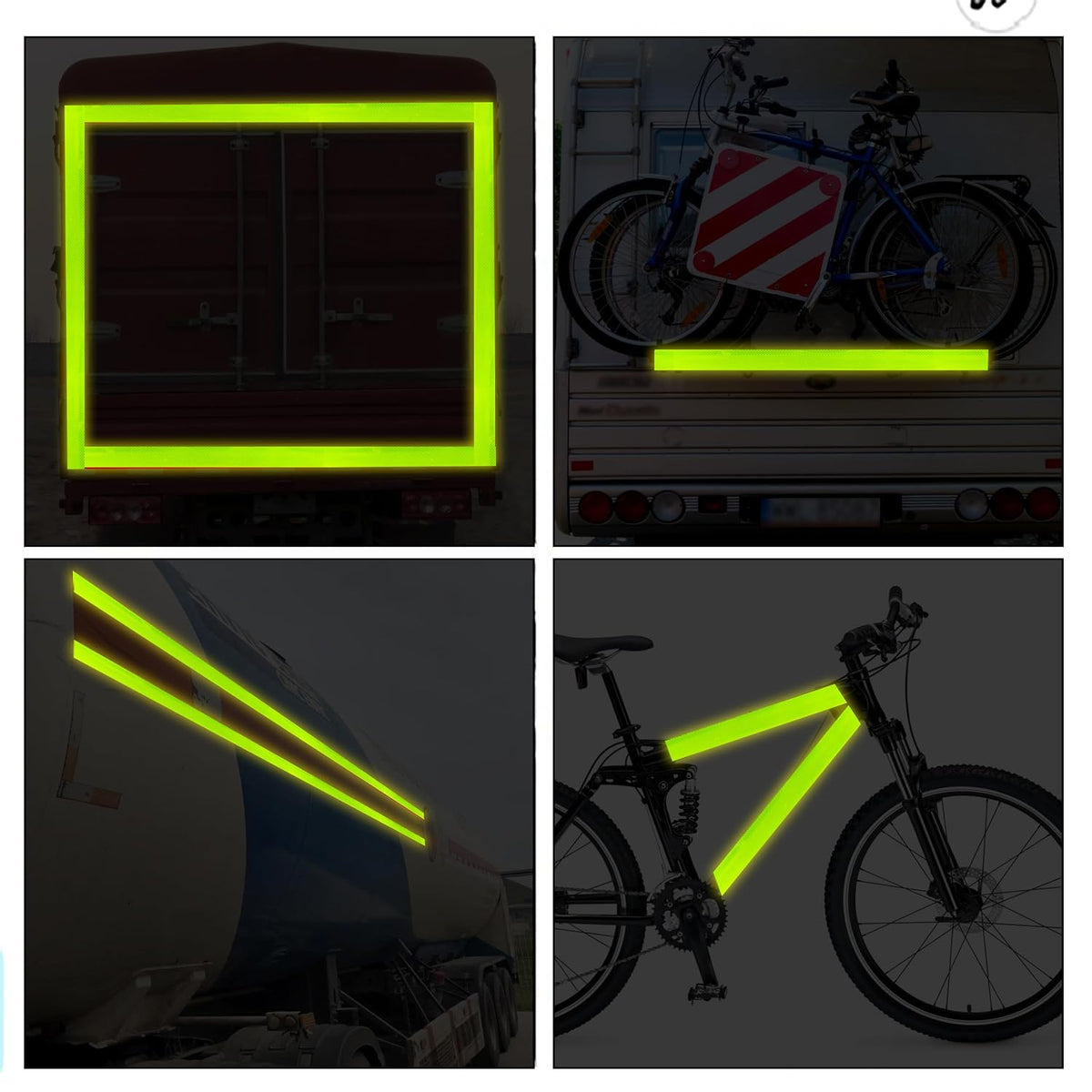 SWRT 2 Inch X 30 FT Reflective Tape Outdoor Waterproof DOT-C2 Fade Resistant Fluorescent Green Reflective Strong Adhesive Safety Warning Reflector Conspicuity Tape for Trailer Trucks Bikes