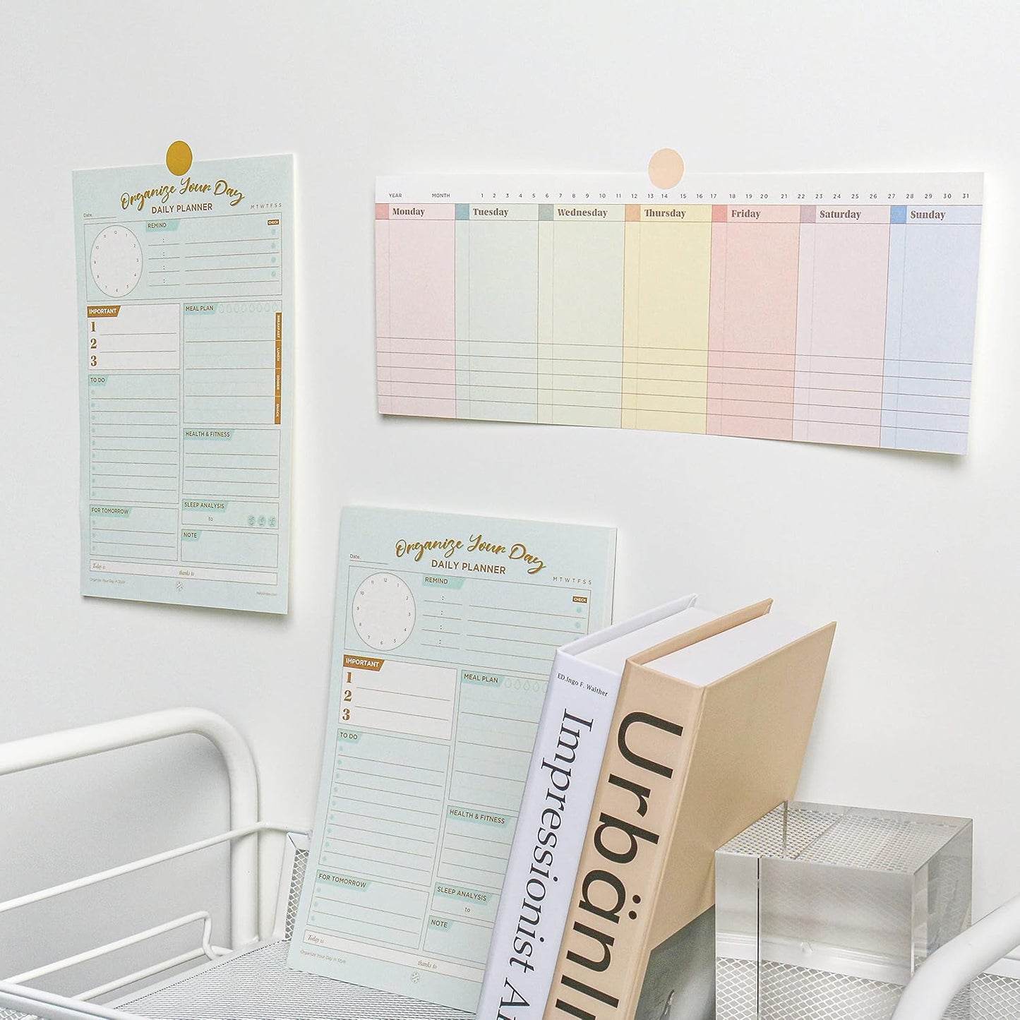 Oriday Weekly Calendar Planner Notepad Tear Off Pad (Rainbow) - Daily, Weekly Planning pads