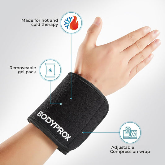 BODYPROX Cold & Hot Therapy Wrap, Reusable Gel Pack for Pain Relief. Great for Sprains, Muscle Pain, Bruises, Injuries, Etc. (Foot, Arm, Elbow, Ankle).