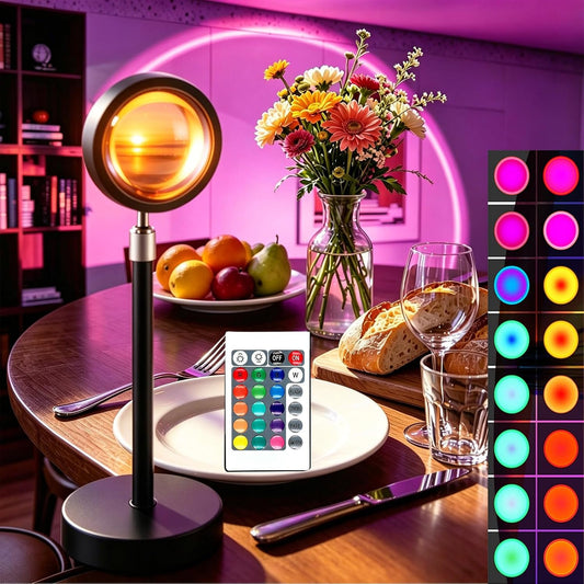 Sunset Lamp Projector Multicolor Changing LED Projection Lamps 16color