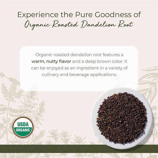 Starwest Botanicals Organic Raw Dandelion Root - Loose Leaf Herbal Tea, Cut & Sifted, Certified Kosher, Non-GMO, Caffeine-Free - Bulk 1 lb Bag