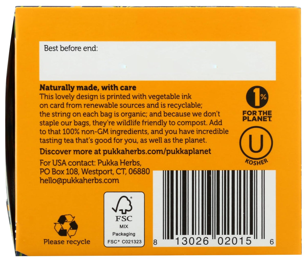 Pukka Calming Chamomile, Vanilla & Manuka Honey Organic Herbal Tea, 20 Bags