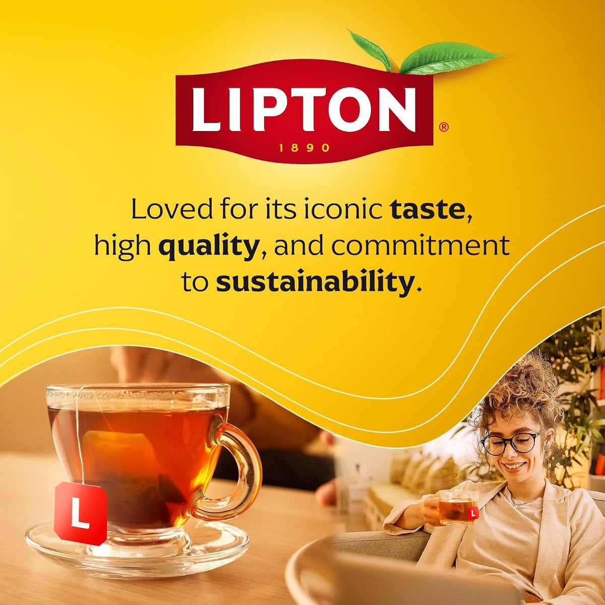 Lipton Lemon Ginger Tea Bags, caffeine free Tea, Refresh Fruit and Herbal Tea, Individually Wrapped, 20 Tea Bags