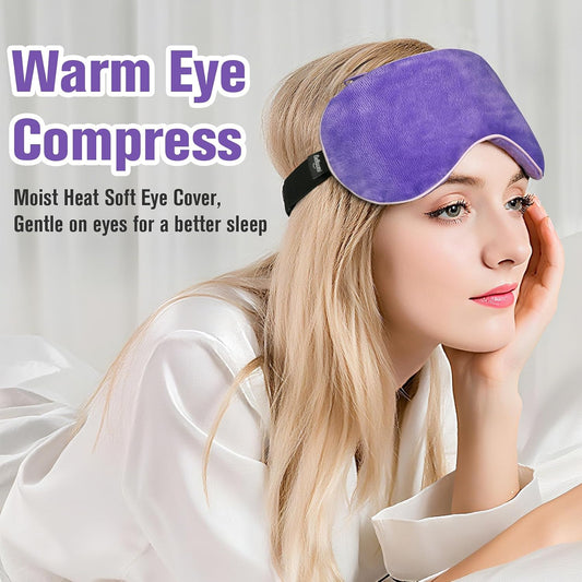 BeHoomi Cooling & Heated Eye Mask, Weighted Eye Mask for Sleeping, Purple