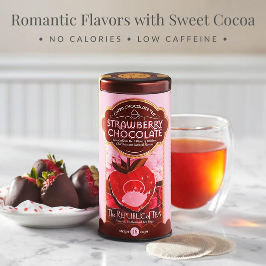 The Republic of Tea Cuppa Chocolate Strawberry Herbal Tea, 36 Count