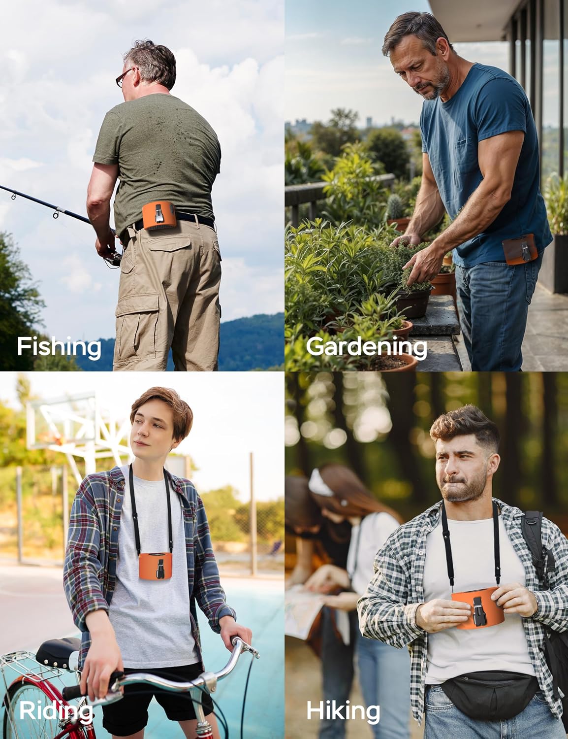 AddAcc Portable Waist Fan, 10000mAh Battery Operated, Rechargeable Clip On Belt, 10 Speed, 12000RPM Strong Airflow, Max 24H Working Time, Personal Shirt fan for Outdoor Work Jobsite Farms