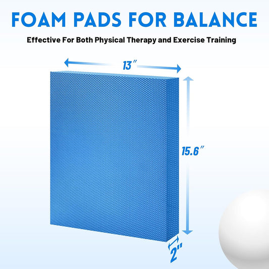 Exercise Balance Pad-15.6"x13" Non-Slip Stability Trainer Pad, 2 Inch Thick Foam Exercise Pad for Physical Therapy, Yoga, Core Training & Stability Training