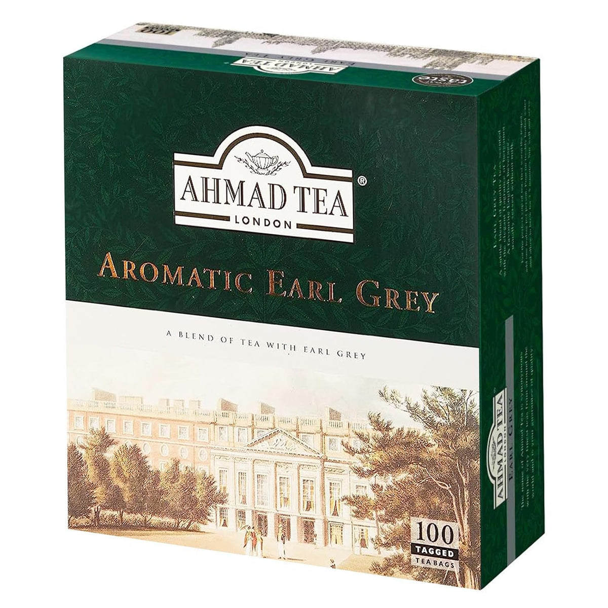 Ahmad Tea Black Tea, Earl Grey Aromatic Teabags, 100 ct - Caffeinated and Sugar-Free