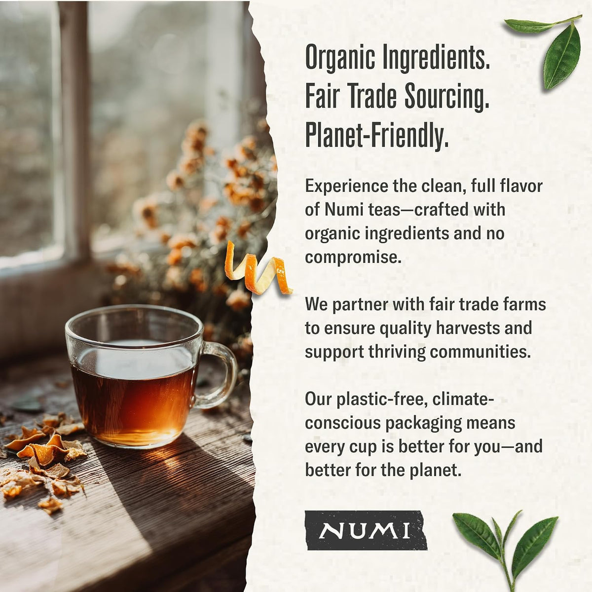 Numi Organic Aged Earl Grey Tea, 54 Black Tea Bags with Real Bergamot