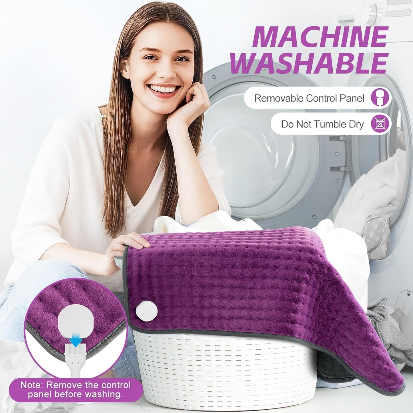 17"x33" Heating Pad for Back Pain Relief, Extra Large Electric Heat Pads
