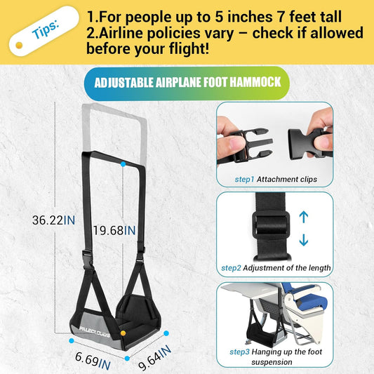 Foot Hammock for Plane Travel, No Collapse Thickened Bamboo for Long Flight