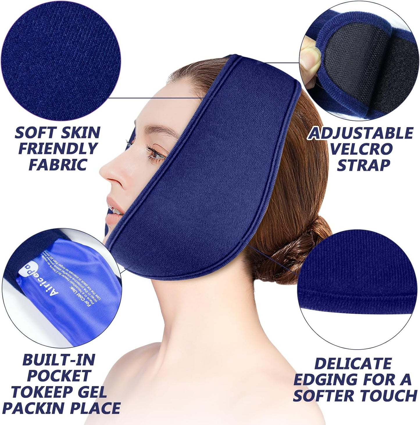 AiricePac Ice Pack for Back Pain Relief, Reusable Gel Lower Back Wrap, Cold Compress Therapy for Waist Lumbar Injuries, Sciatic Nerve, Herniated or Degenerative Disc, Coccyx, Tailbone Pain Blue