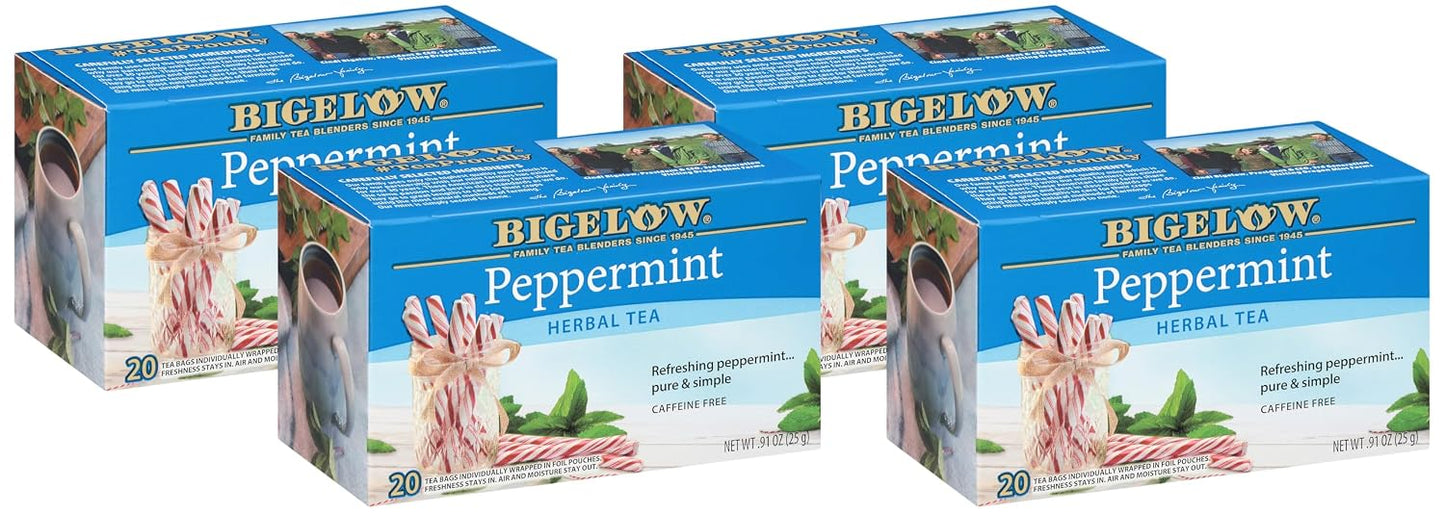 Bigelow Peppermint Caffeine Free Herbal Tea, 20 ct
