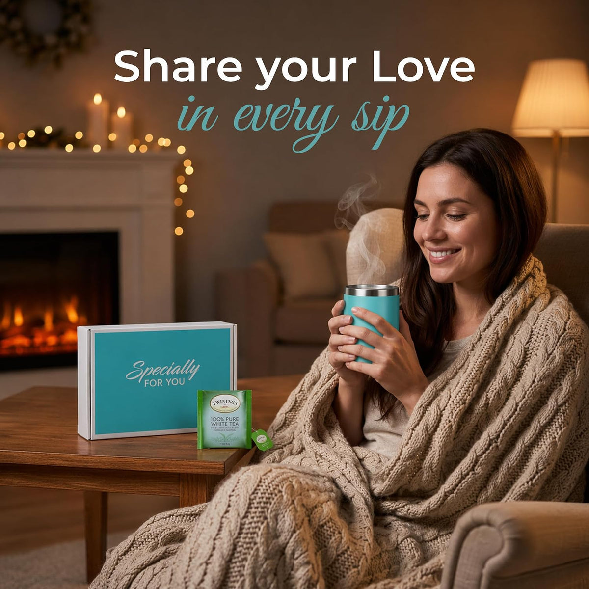 Modern Elegance Tea Tumbler Gift Set for Women, Teal