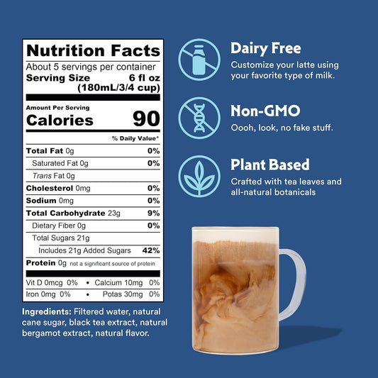 STASH Double Spice Chai Latte - Dairy Free Plant Based Tea Concentrate - Caffeinated - 32 fl oz, 5 Servings