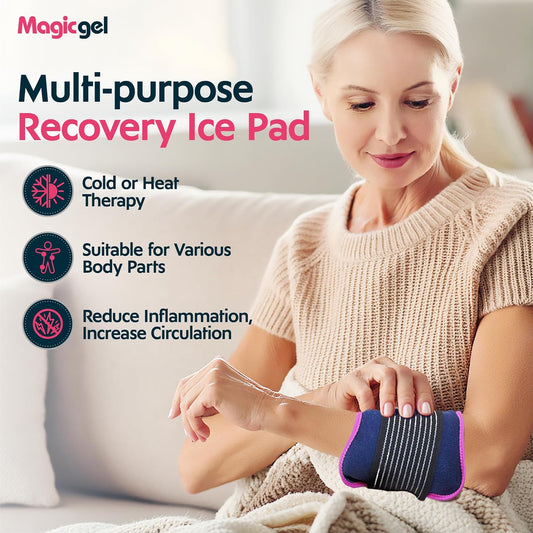 Magic Gel Ice Packs for Injuries Reusable (3 Pieces) | Flexible Wrap Around Gel Ice Pack Knees, Back, Shoulders, Arms and Legs (11" x 5.5") | Hot and Cold Compress Cold Packs for Injuries