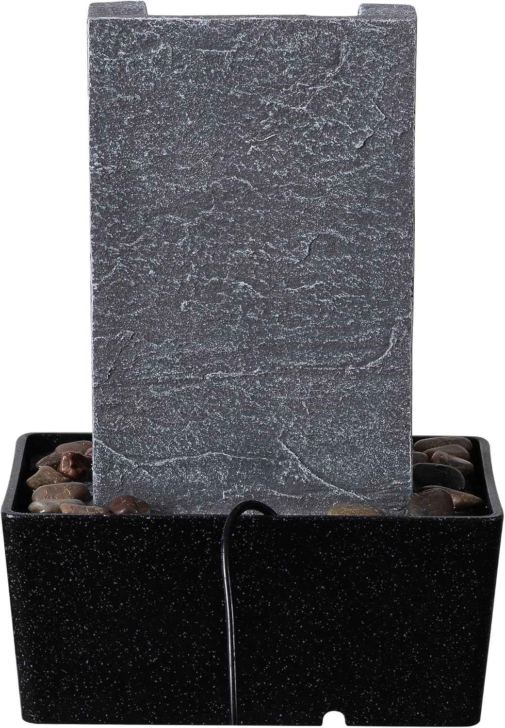Tabletop Water Fountain Indoor Desktop Waterfall with Warm LED Light