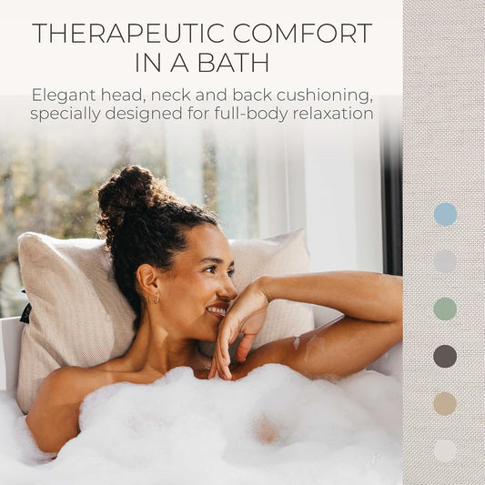 BADESOFA® Luxury Bath Pillow M in Ivory, Quick-Drying Bath Back Pillow
