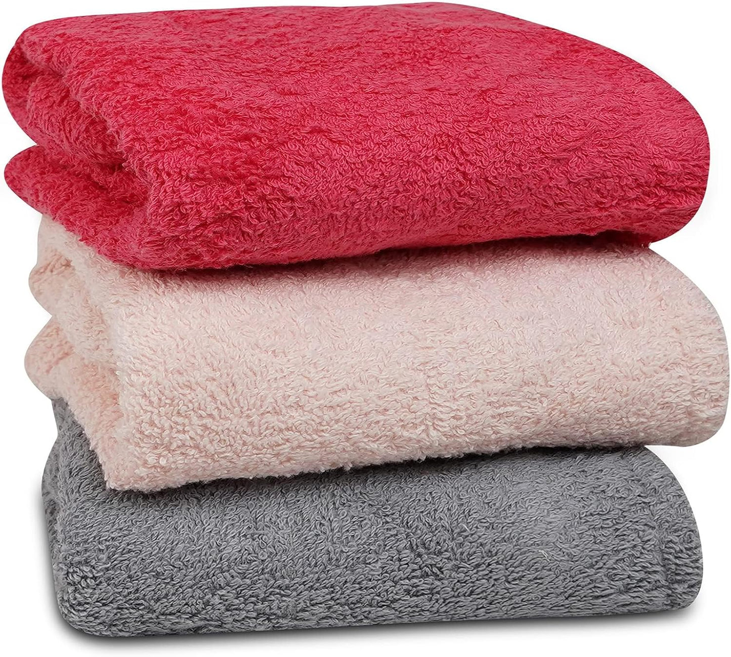 Textila 100% Cotton Hair Wrap Towels for Women (Pack of 2, Raspberry & Green) – Soft & Absorbent Turban Towels for Long, Curly, Frizz-Prone Hair