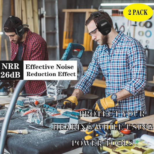 PROHEAR 016 Shooting Ear Protection Earmuffs 2 Pack, NRR 26dB for Gun Range, Hunting -Black and Green