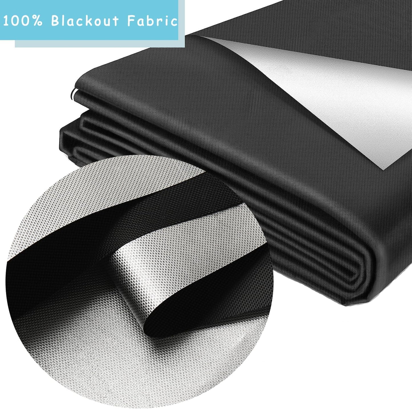 Portable Blackout Curtains No Drill DIY Sunblock Window Shades for Bedroom Nursery Room, Travel RV Blackout Blinds with Hook and Loop Tape, Light Blocking Privacy Cover, 40 x 57 inch
