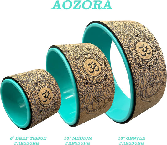 Aozora Yoga Wheel 13" with Most Detailed Book Step by Step Guide on How to Do 30+ Poses,! Perfect for Stretching and Improving Backbends