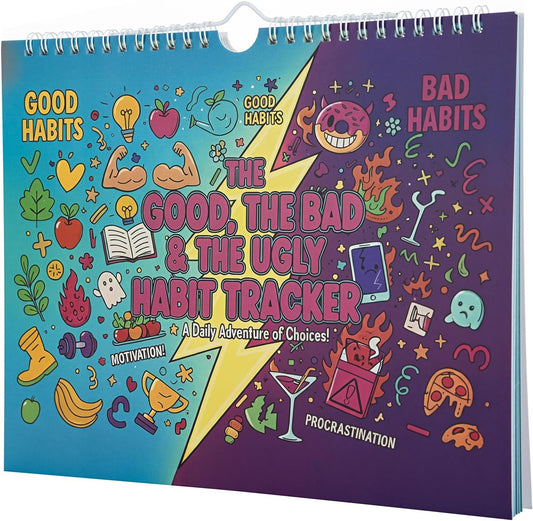 24‑Month Habit Tracker – Good/Bad Habit Tracking, Colorful Pages, 8''x10'' Journal Planner Undated Calendar with Spiral Binding, Start‑Any‑Month Flexibility