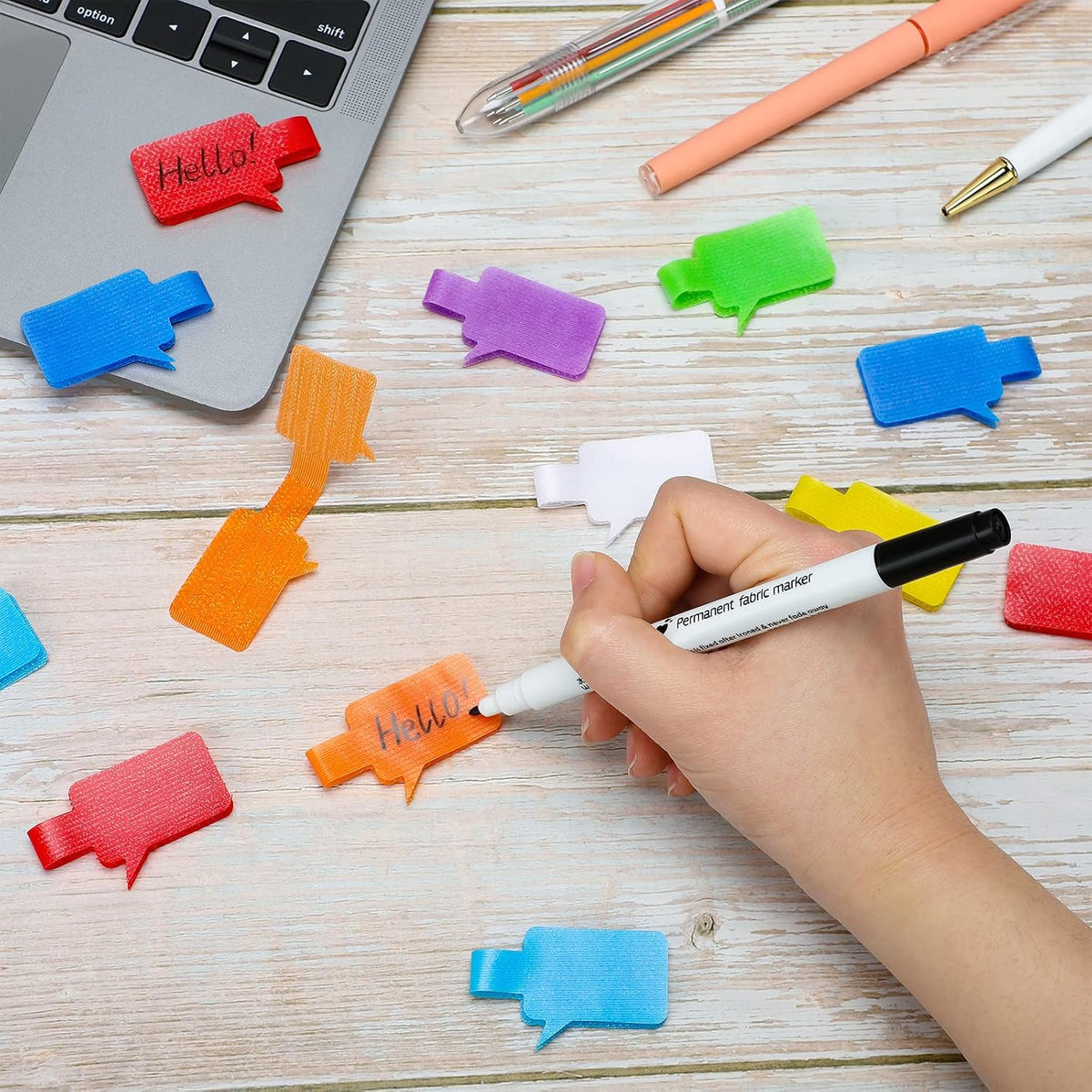 Outus 50 Pcs Cable Labels Multi Color with Writable Surface, Classic Style