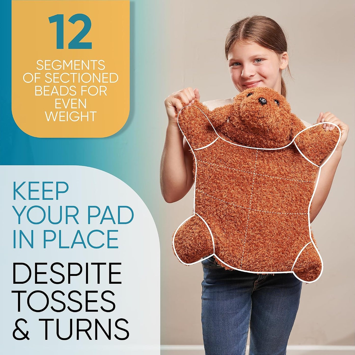 FRIENDLY CUDDLE Weighted Lap Blanket for Kids & Adults – Kids Weighted Blanket – ASD, Sensory Processing Weighted Stuffed Animals Dog Toy – Microwavable Weighted Lap Pad for Kids, 5 Lbs.