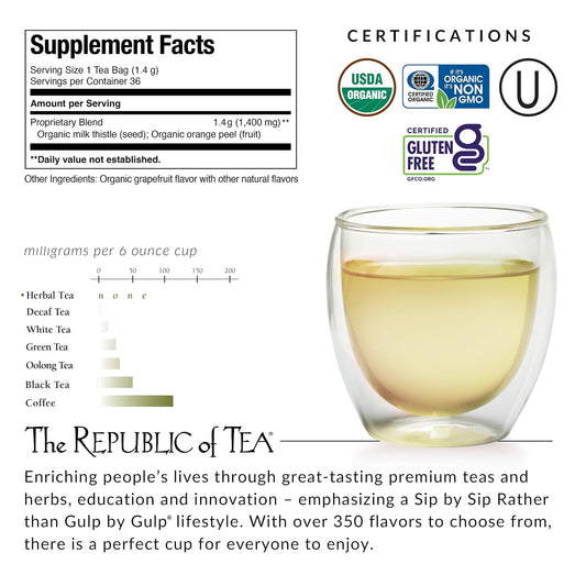 The Republic of Tea SuperHerb Organic Milk Thistle Herbal Tea, 36 Count