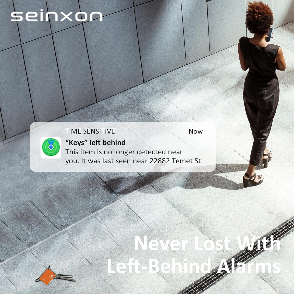 SEINXON Wallet Tracker (iOS Only) IP68 Thin Item Finder Card Luggage Located Bluetooth Works with Apple Find My APP & Network - Magnetic Charger (Slim)
