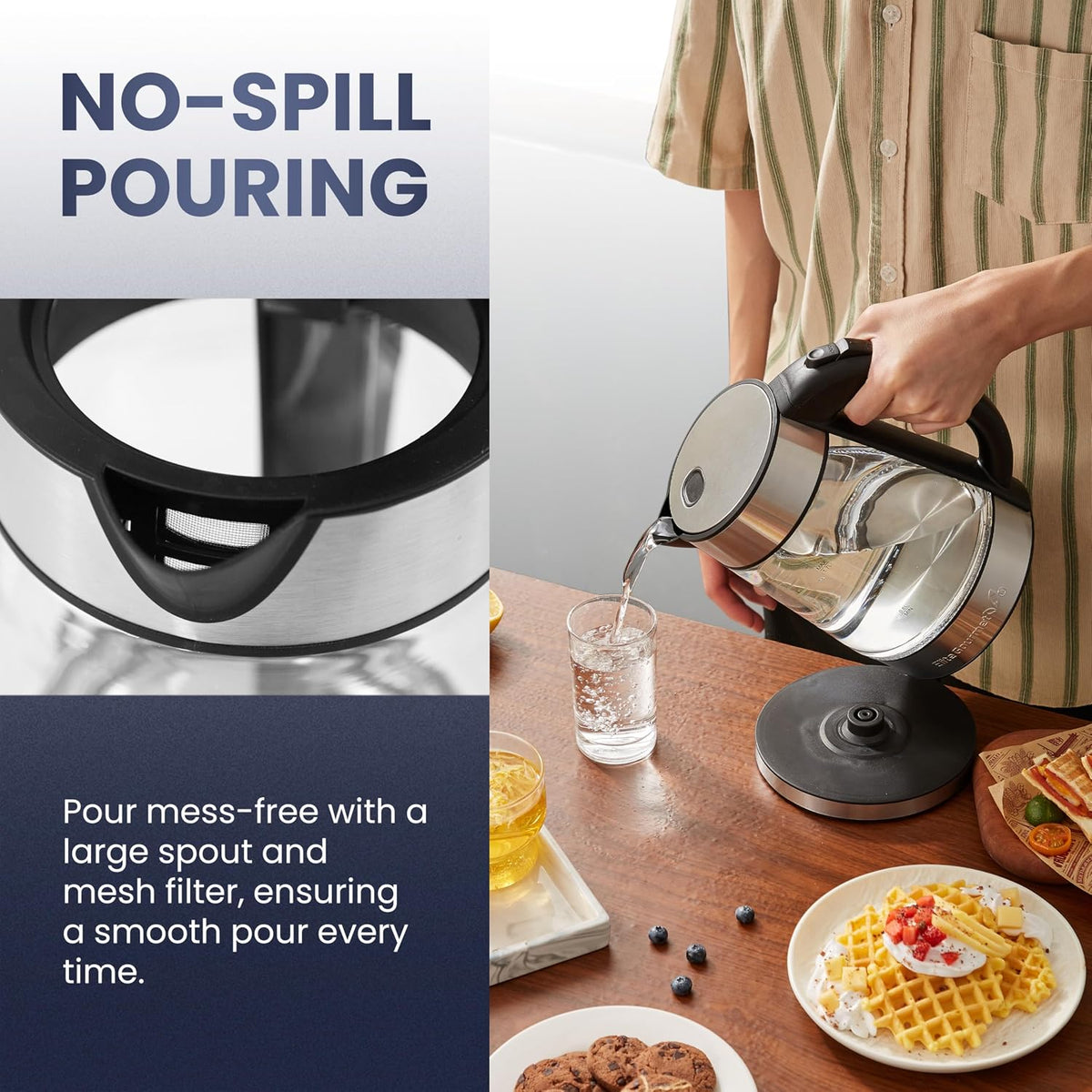 Elite Gourmet EKT5051 1.7L Electric Water Kettle, BPA-Free Fast Boil, Black
