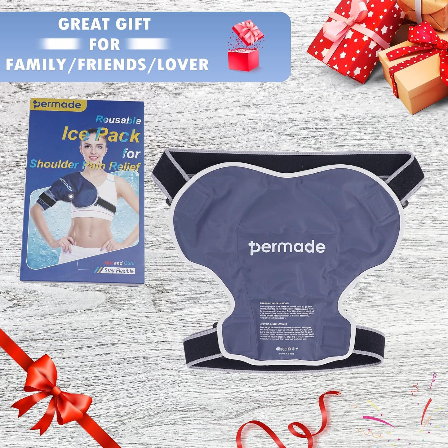 Shoulder Ice Pack Rotator Cuff Cold Therapy, Reusable Ice Pack Wrap Shoulder Cold Pack