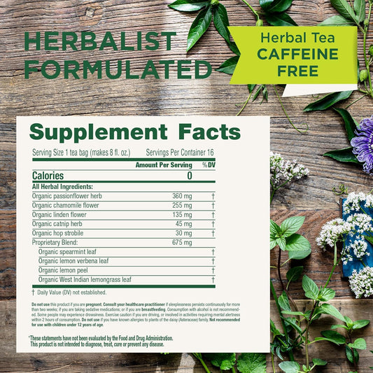 Traditional Medicinals Organic, Nighty Night Extra, Valerian Root & Lemon Balm - Herbal Sleep Aid Tea - Kosher, Non-GMO, Caffeine-Free, Compostable - 96 Tea Bags (6 Packs of 16)