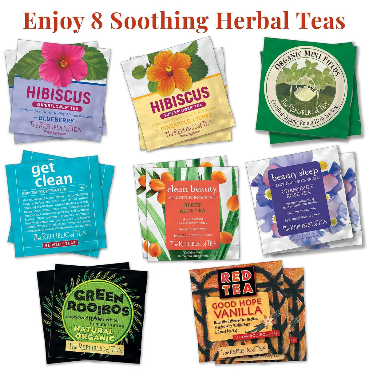 The Republic of Tea Premium Assortment of Teas & Herbs, 40 Count