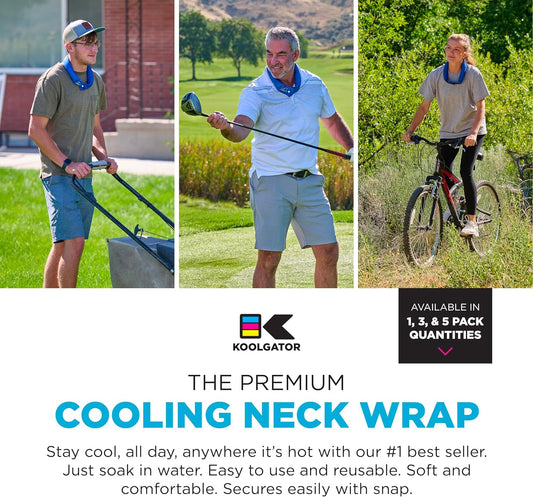 KOOLGATOR Evaporative Cooling Neck Wrap – Reusable Neck Cooler with Long Lasting Relief During Hot Weather Activities, Sports, & Outdoor Work, Blue Paisley, 1 Pack - Colors B