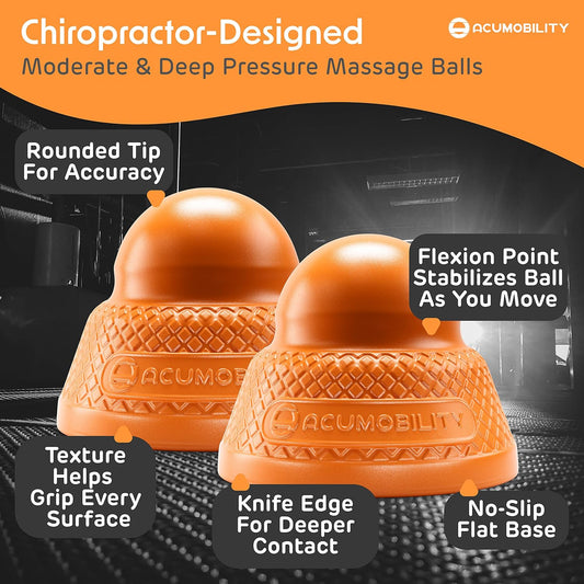 Acumobility Massage Ball Roller 2 Pack - Trigger Point - Massage Balls