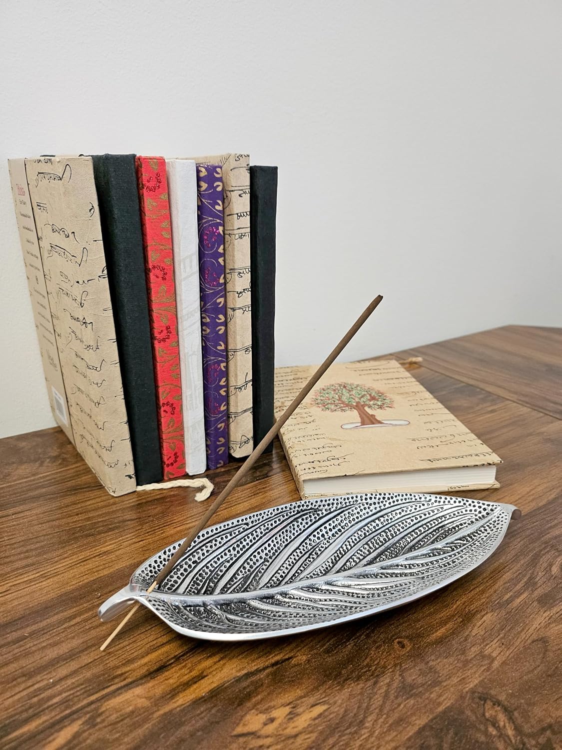 Triloka Large Recycled Aluminum Leaf Incense Holder