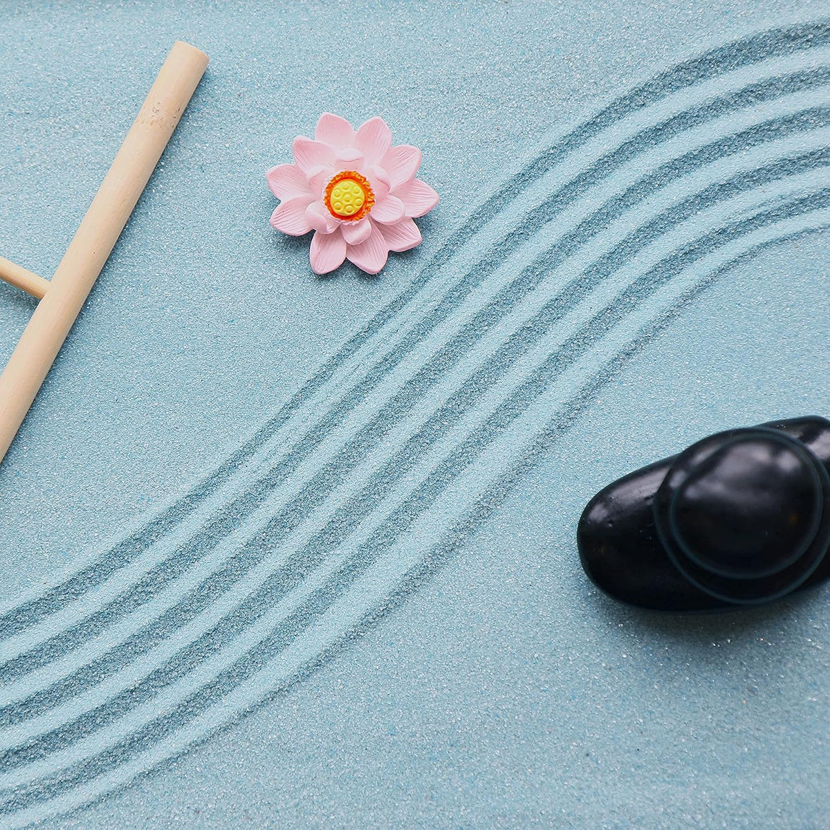 Oasis of Calm Zen Garden Kit for Desk, Mini Zen Garden 11x8in Decor