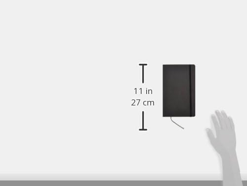 Amazon Basics Classic Lined Writing Notebook for Note Taking and Journaling, Hardcover with Elastic Closure, 240 Pages, 5" x 8.25", Black