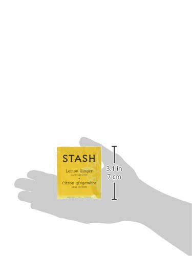 Stash Tea Lemon Ginger Herbal Tea - Naturally Caffeine Free, Non-GMO Project Verified Premium Tea with No Artificial Ingredients, 100 Count (BULK PACKAGING)